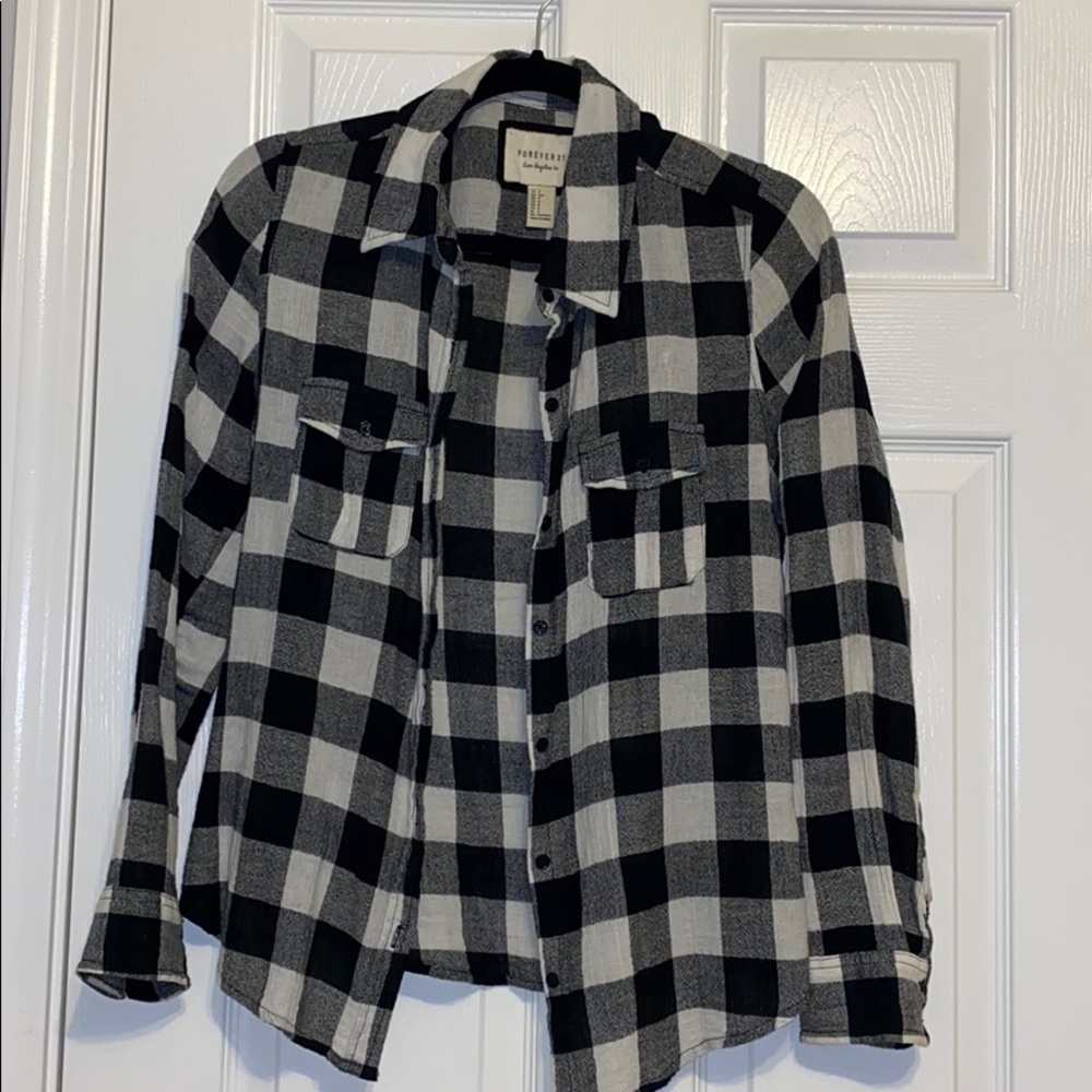 Black&white checkered flannel